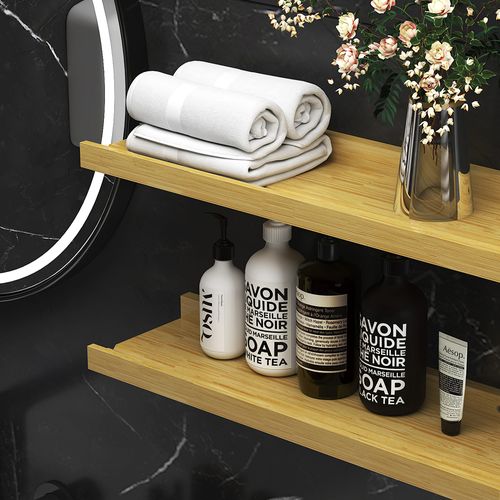 Étagère Murale Linus 52004 Naturel Bois 50x4cm Lot De 2