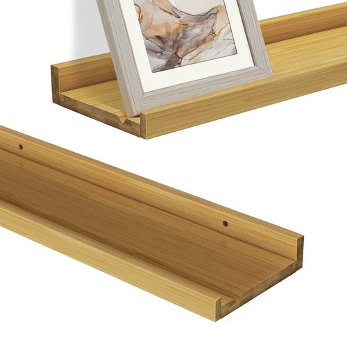 Étagère Murale Linus 52004 Naturel Bois 50x4cm Lot De 2
