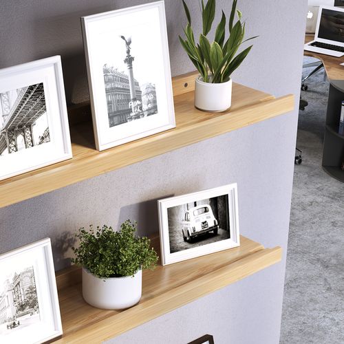 Étagère Murale Linus 52006 Naturel Bois 60x4cm Lot De 2