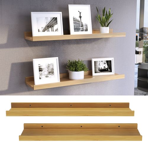 Étagère Murale Linus 52006 Naturel Bois 60x4cm Lot De 2