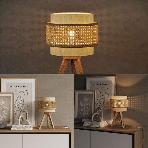 Lampe De Table Morten 52013 Crème 26x45cm Avec Pied