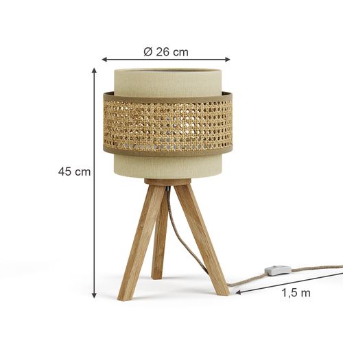 Lampe De Table Morten 52013 Crème 26x45cm Avec Pied