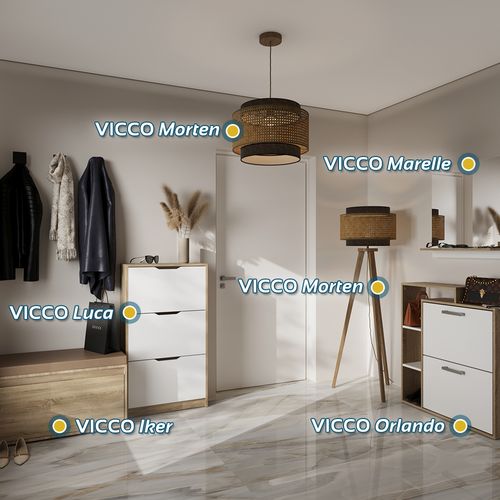 Lampadaire Morten 52015 Crème 45x142cm