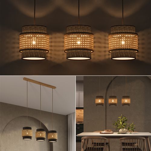 Lampe à 3 Suspensions Morten 52016 Noir 70x120cm