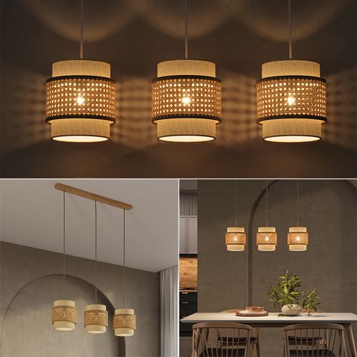 3er Lampe à Suspendre Morten 52017 Crème 70x120cm