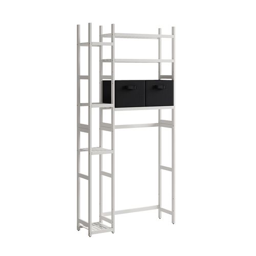 Armoire Pour Machine à Laver Bilbao 52023 Blanc 78.5x163cm Avec 2 Tiroirs En Non-tissé