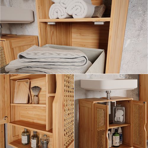Badmöbel-set Liora 52038 Bambou 3 Pièces