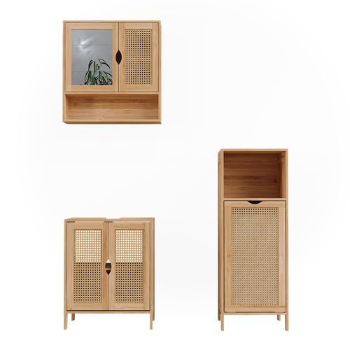 Badmöbel-set Liora 52038 Bambou 3 Pièces