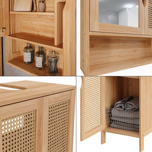 Badmöbel-set Liora 52039 Bambou 3 Pièces