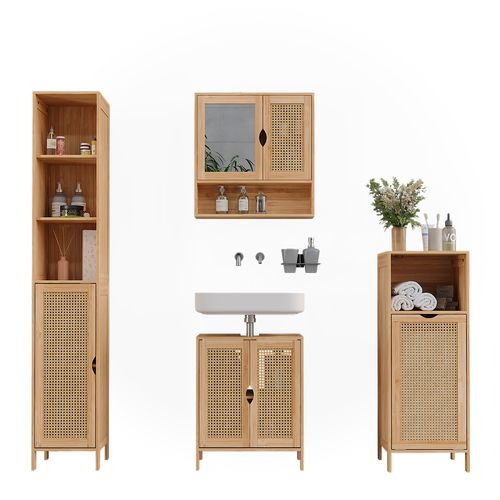 Badmöbel-set Liora 52040 Bambou 4 Pièces