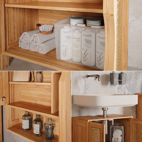 Badmöbel-set Liora 52041 Bambou 3 Pièces