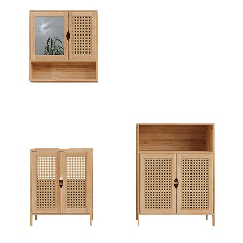 Badmöbel-set Liora 52041 Bambou 3 Pièces