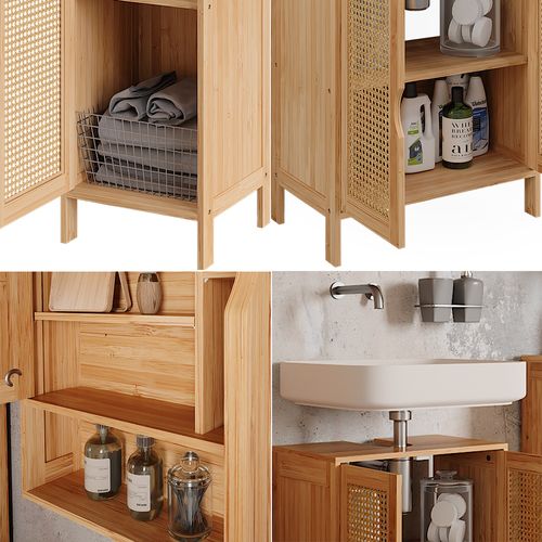 Badmöbel-set Liora 52042 Bambou 4 Pièces