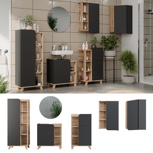 Meubles Bain Karen 52056 Sonoma/anthracite 5 Pièces