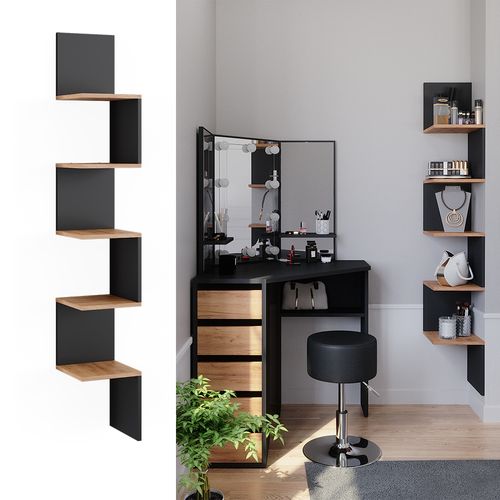 Étagère Dangle Paolo 52093 Anthracite 28x175.4cm Avec 5 Compartiments