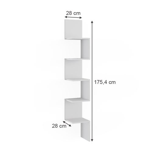 Étagère Dangle Paolo 52094 Blanc 28x175.4cm Avec 5 Compartiments