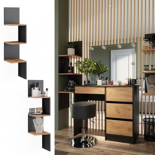 Étagère Dangle Paolo 52102 Anthracite 28x116.4cm Lot De 2