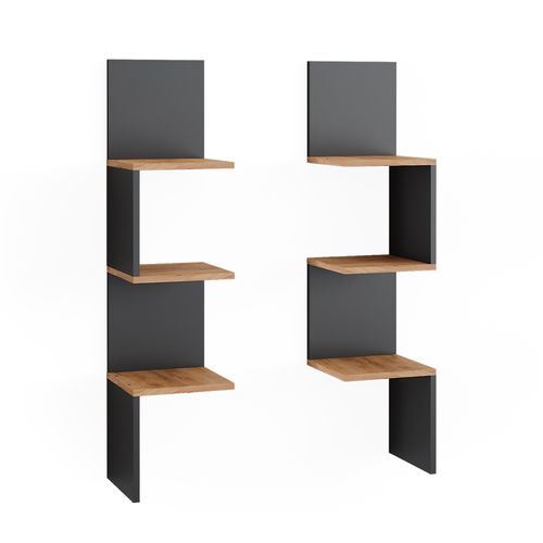 Étagère Dangle Paolo 52102 Anthracite 28x116.4cm Lot De 2