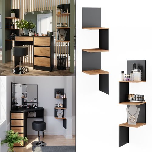 Étagère Dangle Paolo 52102 Anthracite 28x116.4cm Lot De 2