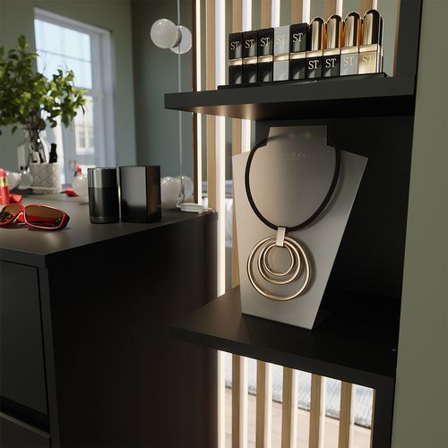 Étagère Dangle Paolo 52104 Noir 28x116.4cm Lot De 2