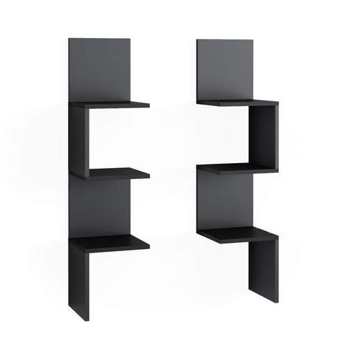 Étagère Dangle Paolo 52104 Noir 28x116.4cm Lot De 2