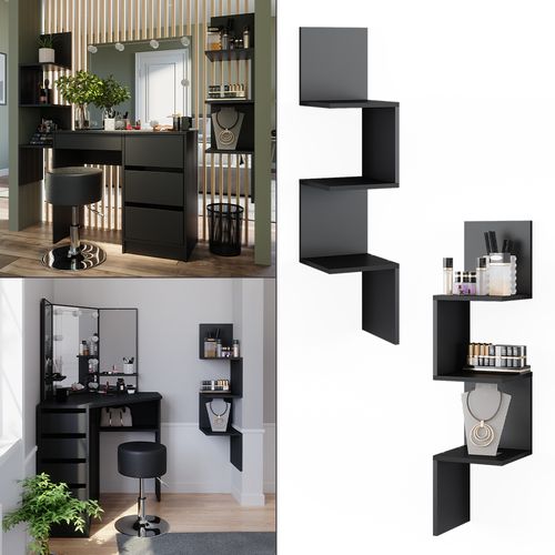 Étagère Dangle Paolo 52104 Noir 28x116.4cm Lot De 2