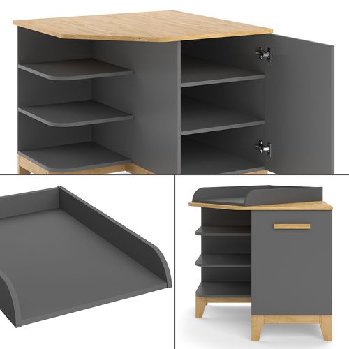 Commode à Langer Malia 52180 Gris 85x85.2cm Avec Porte