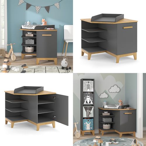 Commode à Langer Malia 52180 Gris 85x85.2cm Avec Porte