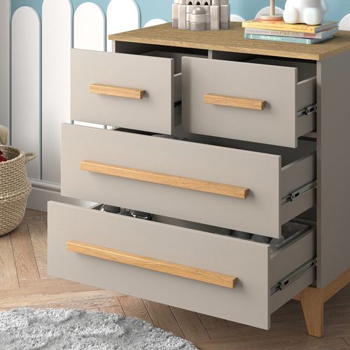 Commode Malia 52189 Chêne Cachemire 80x88cm Avec 4 Tiroirs