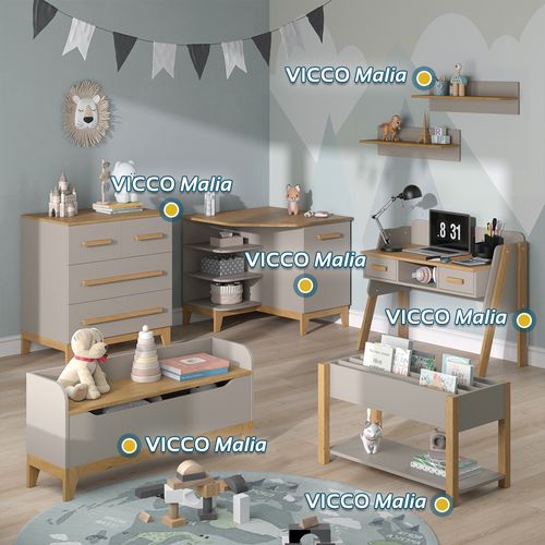 Commode Malia 52189 Chêne Cachemire 80x88cm Avec 4 Tiroirs