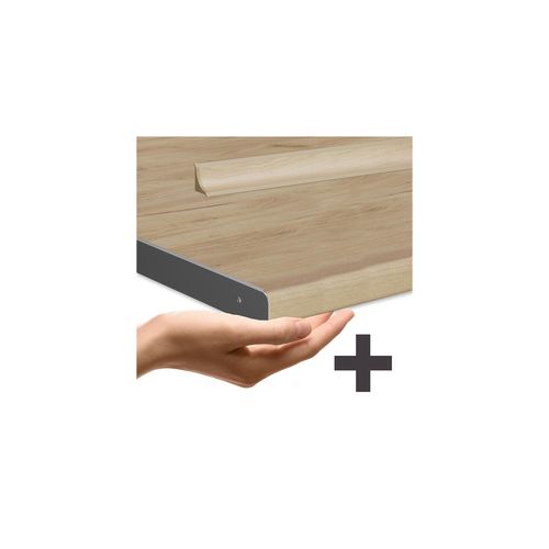 Cuisine R-line 52210 Chêne Doré/blanc 300cm Pt Chêne