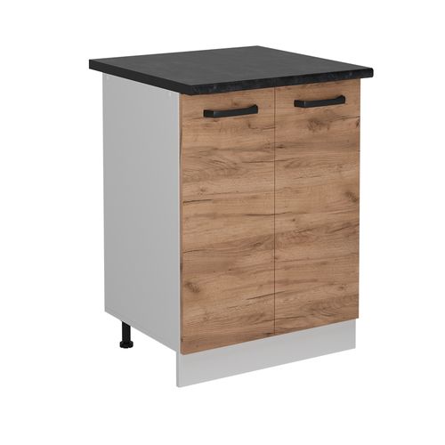Meuble Bas De Cuisine R-line 52257 Chêne De Force Doré 60cm Pt Anthracite