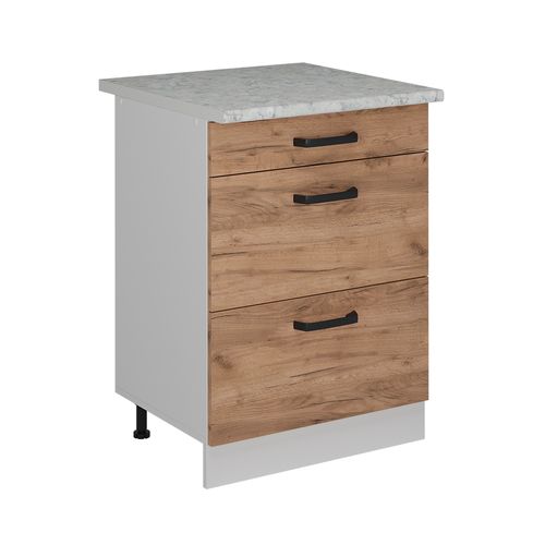 Meuble Cuisine R-line 52267 Chêne De Force Doré 60cm Pt Marbre