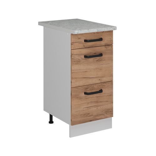 Meuble Cuisine R-line 52271 Chêne De Force Doré 40cm Pt Marbre