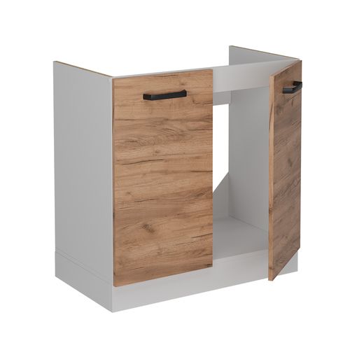 Meuble Bas Sous-évier R-line 52289 Chêne De Force Doré 80cm Sans Pt