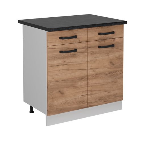 Meuble Cuisine R-line 52294 Chêne De Force Doré 80cm Pt Anthracite