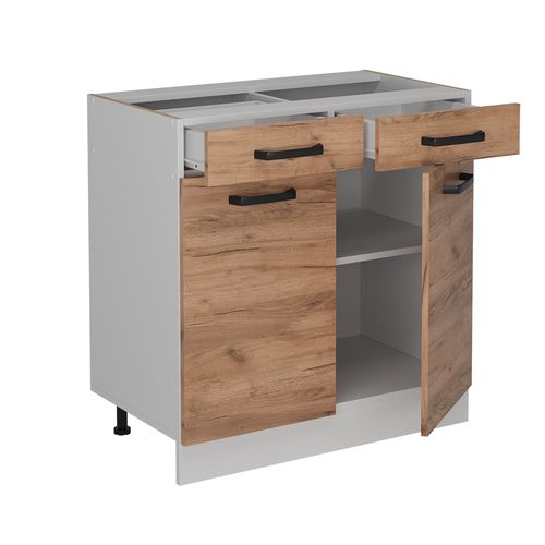 Meuble Cuisine R-line 52296 Chêne De Force Doré 80cm Pt Marbre