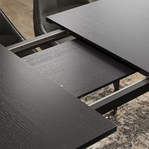 Table De Salle à Manger Goldamo 53020 Noir 200x90cm Extensible