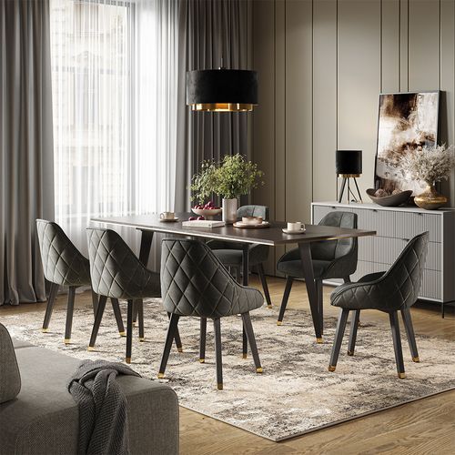 Table De Salle à Manger Goldamo 53020 Noir 200x90cm Extensible