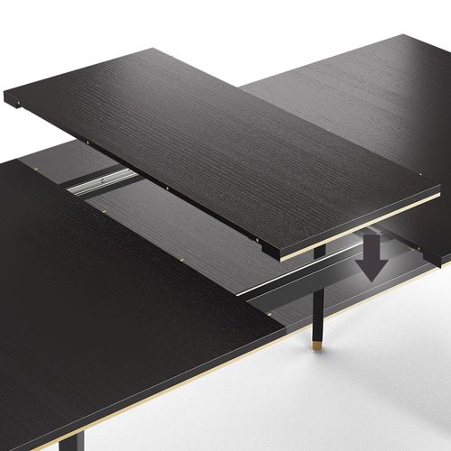 Table De Salle à Manger Goldamo 53020 Noir 200x90cm Extensible