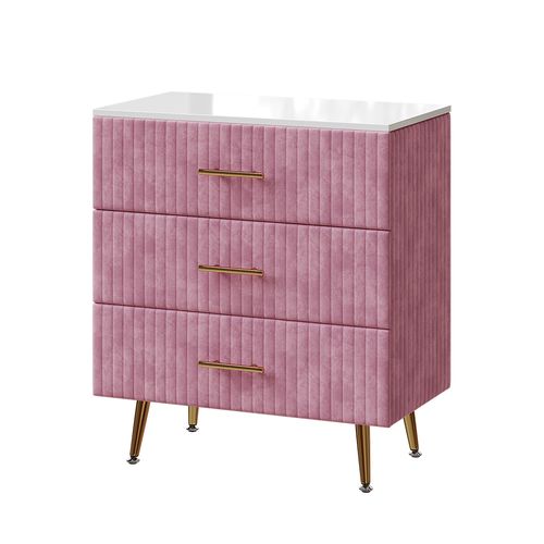 Commode Velia 53031 Rose 70x78.5cm Avec 3 Tiroirs