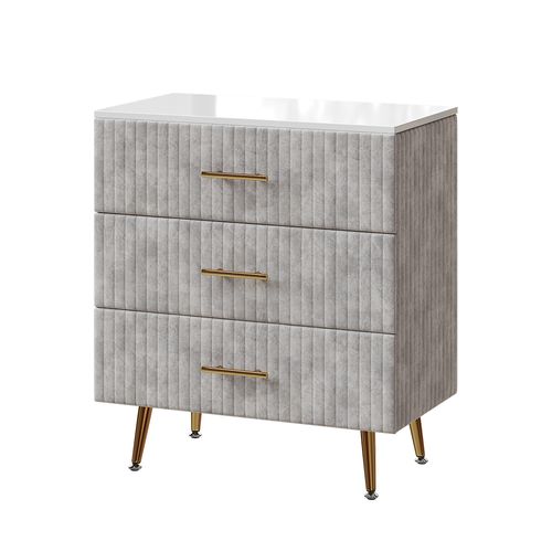 Commode Velia 53032 Gris 70x78.5cm Avec 3 Tiroirs
