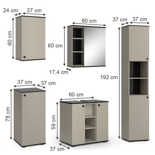 Meubles Bain Joli 53155 Grège 5 Pièces