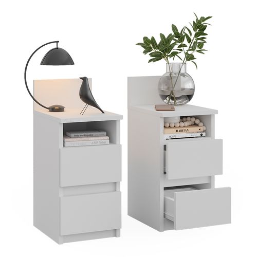 Table De Chevet Monty 53164 Blanc Lot De 2