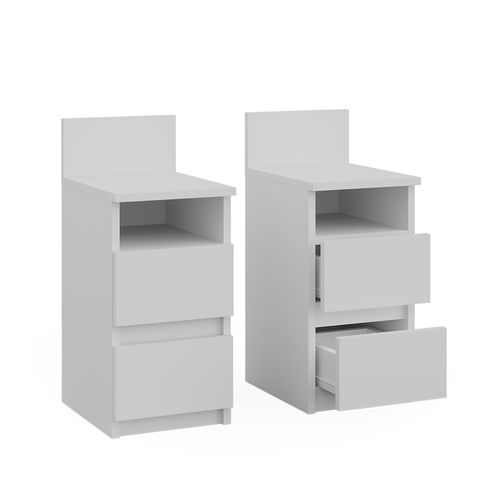 Table De Chevet Monty 53164 Blanc Lot De 2