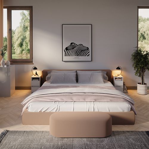 Table De Chevet Monty 53164 Blanc Lot De 2