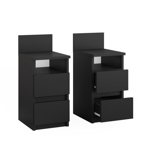Table De Nuit Monty 53168 Noir Lot De 2