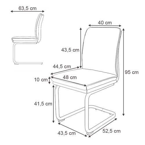 Chaise Cantilever Eleganza 53206 Beige Lot De 2