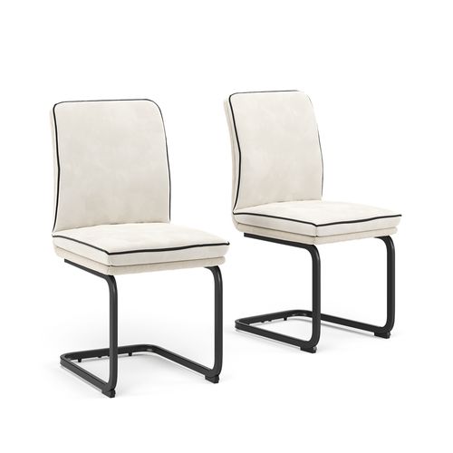 Chaise Cantilever Eleganza 53206 Beige Lot De 2