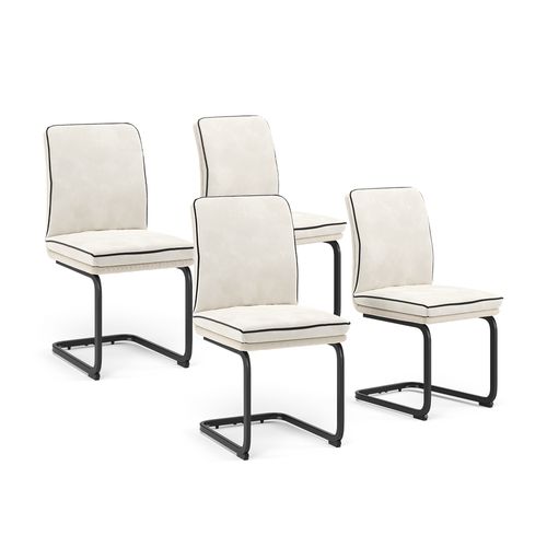 Chaise Cantilever Eleganza 53211 Beige Lot De 4